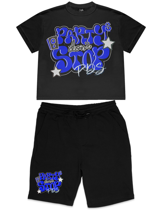 Party don’t stop set with the strip shorts